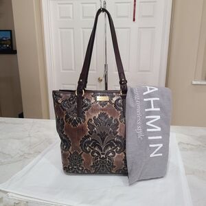 Brahmin Asher Large Tote Espresso Fresco Embossed Leather with Dust Bag